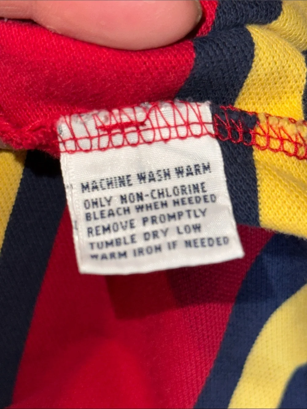 Ralph Lauren Red Polo with Navy and Yellow Stripes